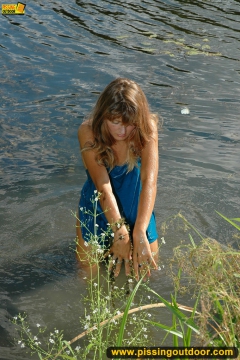 Pissing in the lake in a summer day - N