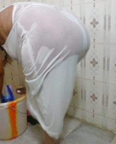 Indian wife having shower - N