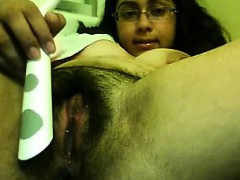 Hairy Teen from hotcammodelss.com with Glasses and Big Tits
