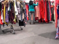 sensual-babe-in-gray-pants-walks-around-the-store-jiggling