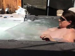 masturbating in the hot tub