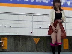 Japanese Crossdresser Outdoor Flashing.