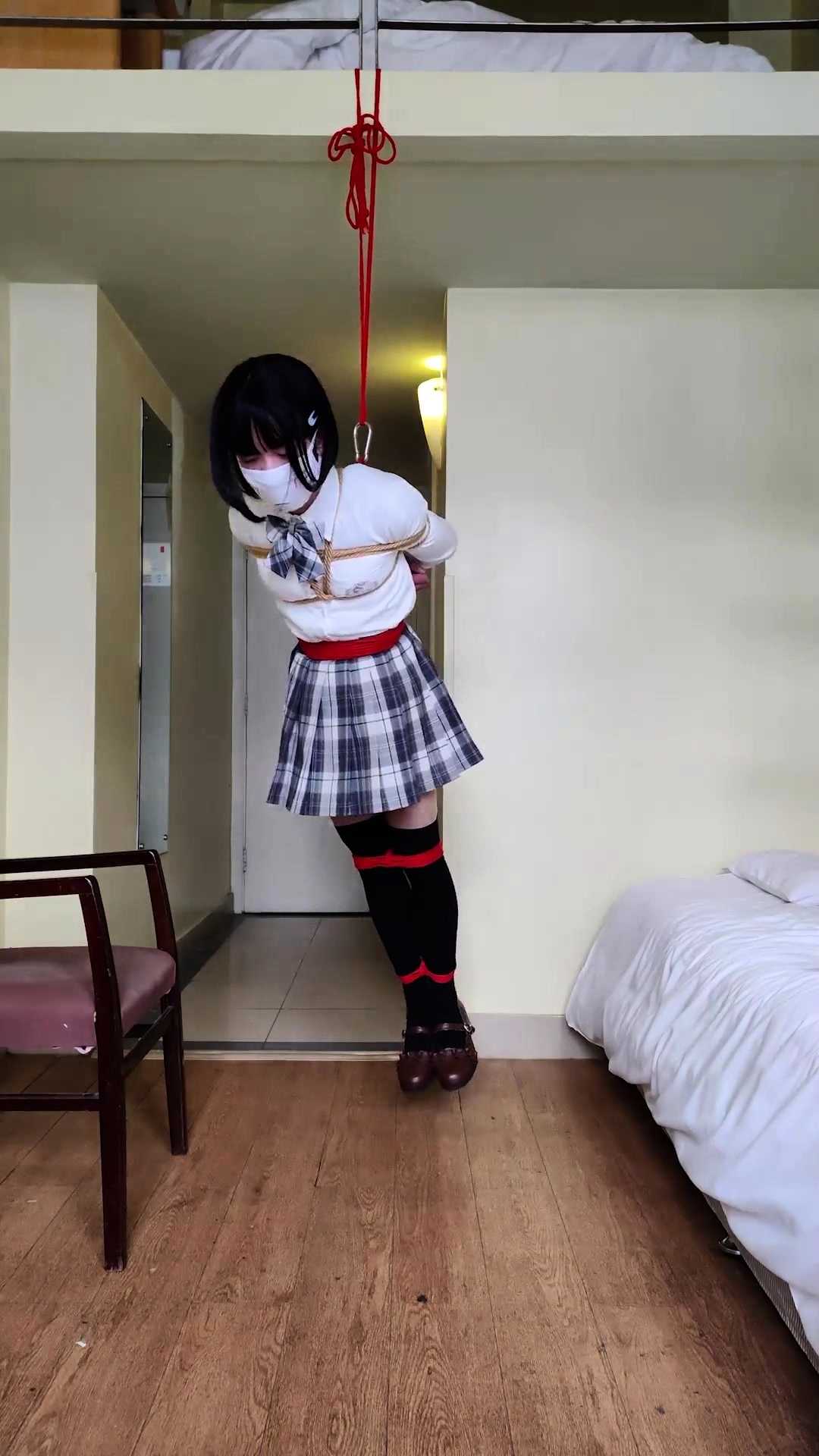 KanMiao Self Bondage Hang Up at DrTuber