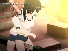 Tied up hentai girl gets cunt vibed hard
