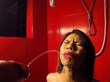 Ladyboy Kim Blows A Dick And Gets Pissed On