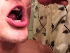 Thirsty Tranny hot Piss in mouth swallow.
