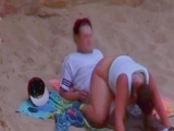 Auntie fucks on the beach while i watch