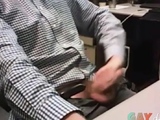 Big-Cocked Dad Strokes at the Office